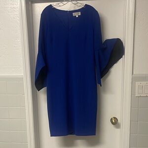 Badgley Mischka Royal Blue Long Sleeve Dress